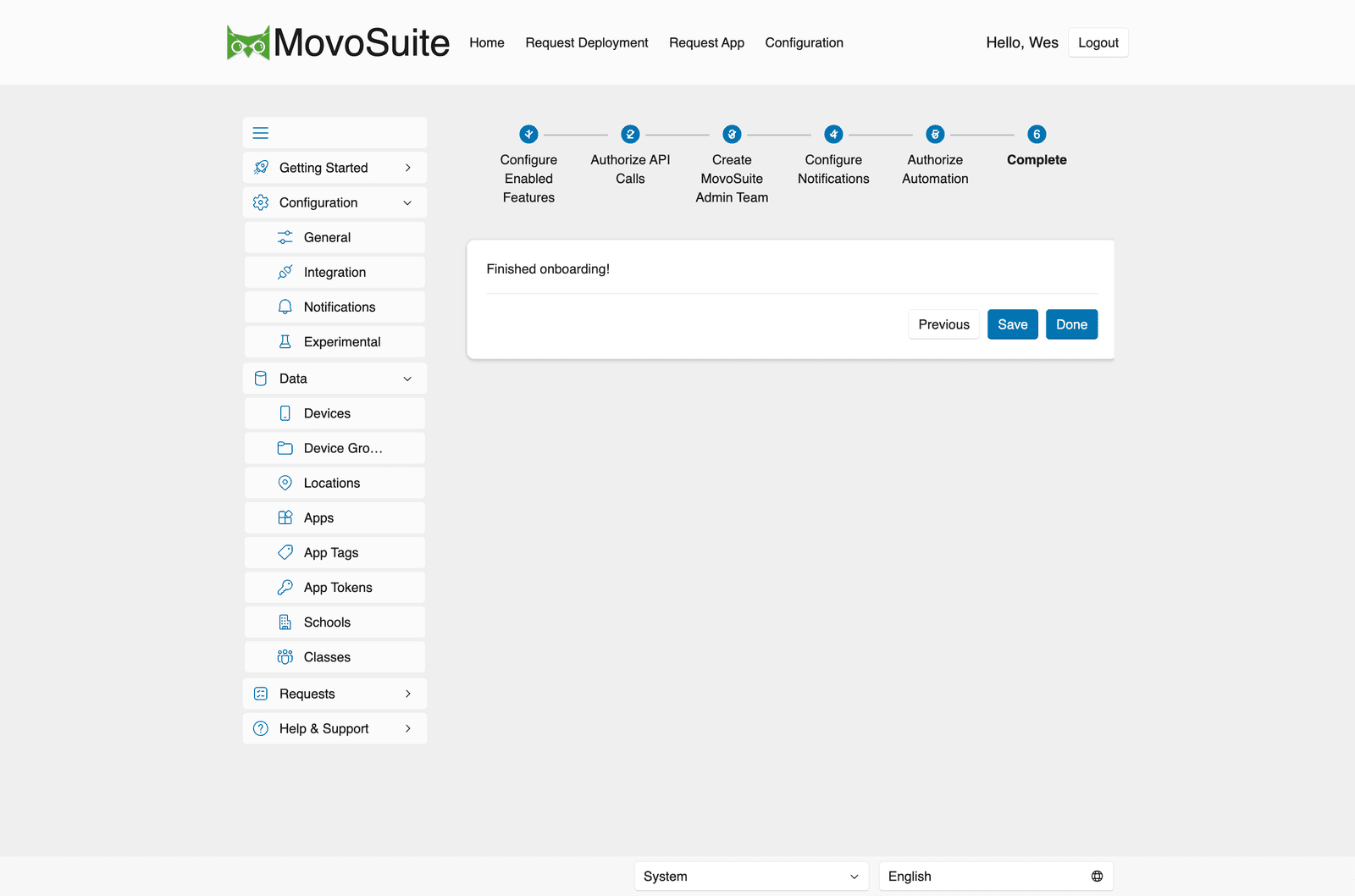 Onboarding step 6 — Complete